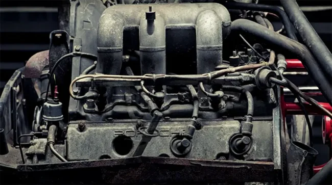 interior del motor de un PORSCHE - Coches clásicos Alfonso Figares