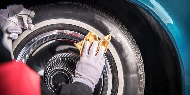 Classic Car Wheel Cleaning