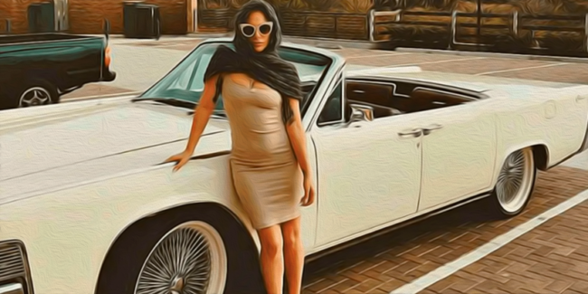 Lady gaga y los coches clásicos