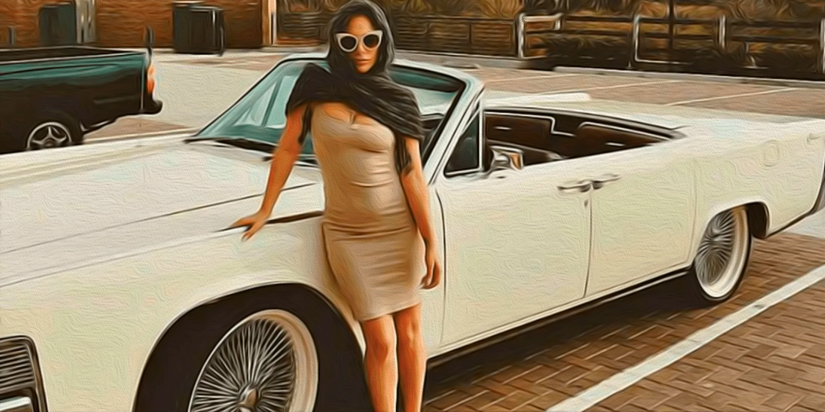 Lady gaga y los coches clásicos