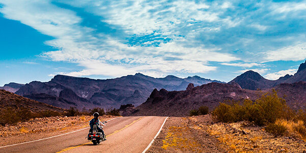 Moto Ruta 66 Motorista haciendo la Ruta 66